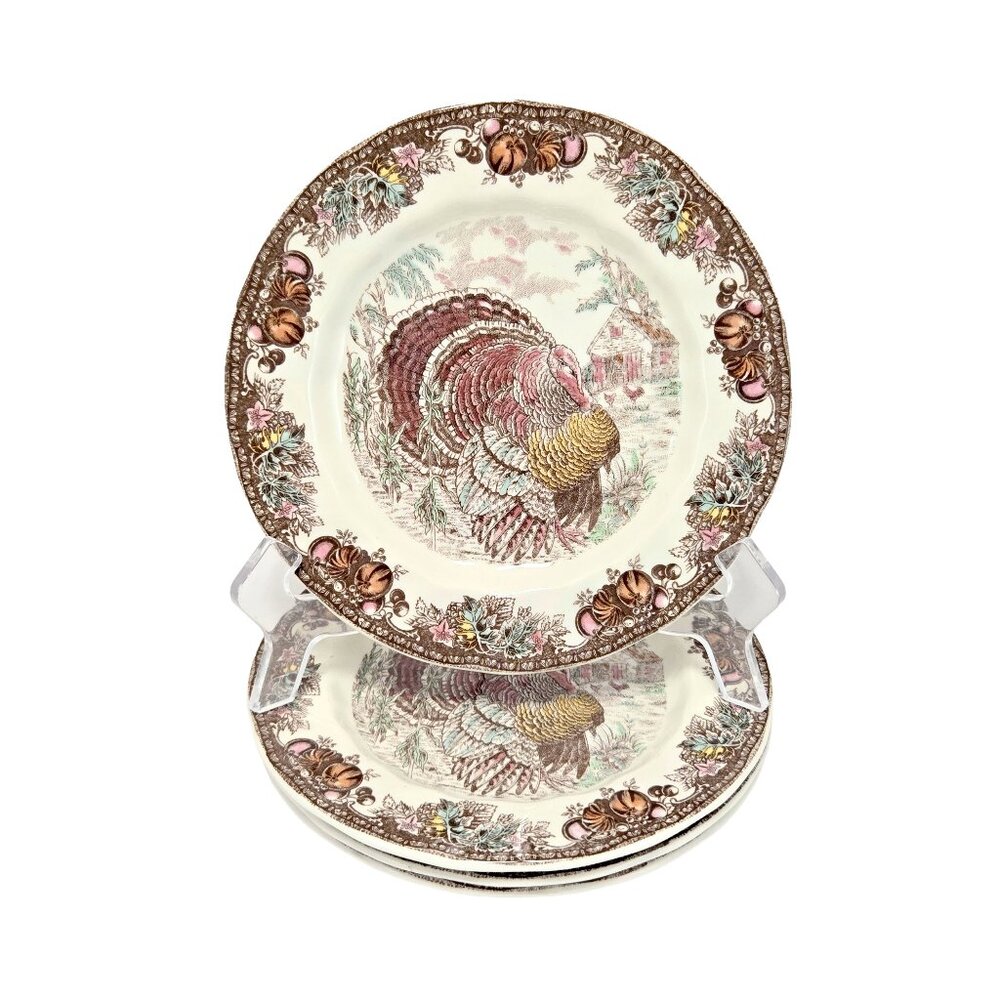 4 Johnson Brothers Autumn Monarch China Salad/Dessert Plates